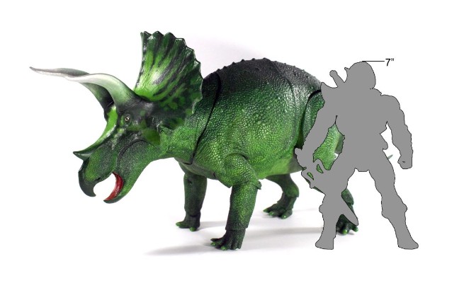 恐怖三角龙 “钢铁角”- 1/18可动玩偶 限量版