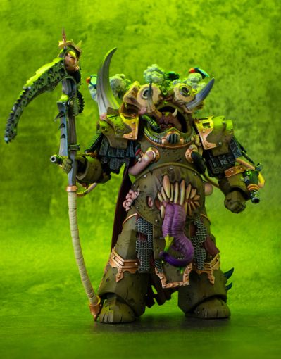 战锤40000 死亡守卫 死亡寿衣终结者勇士 配备收割者镰刀和瘟疫喷射护手