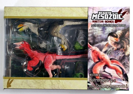 西方2件装-冈氏鹫盗龙和幼年不等细爪龙- 1/6可动玩偶