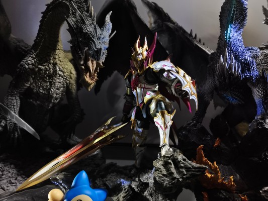 转轮科技系列 惊奇山口 怪物猎人崛起：曙光 男剑士猎人 爵银龙套装