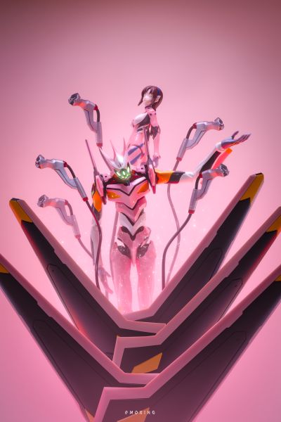 布鲁可积木人-奇迹版-新世纪福音战士-真希波·真理·伊拉丝多莉亚斯 战斗服(驾驶舱特别版)