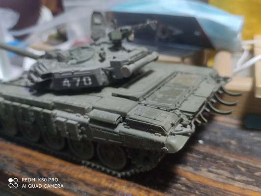 编号：09609 1/35 装甲车辆系列 俄罗斯 T-72B1坦克 带KMT-6扫雷犁及栅栏