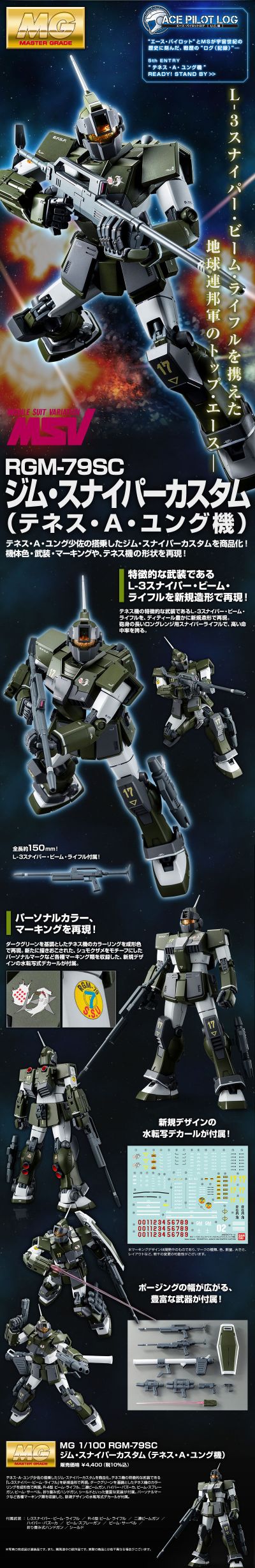 MG 1/100 RGM-79SC 吉姆狙击特装型（迪尼斯·A·容格专用机）