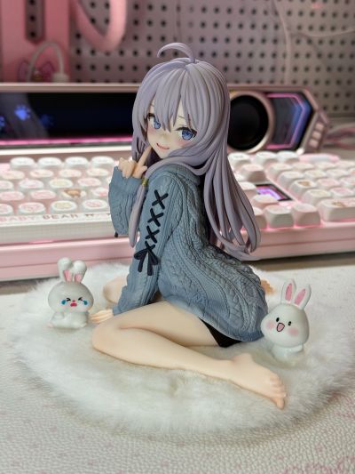 伊蕾娜 针织连衣裙 重涂蓝色