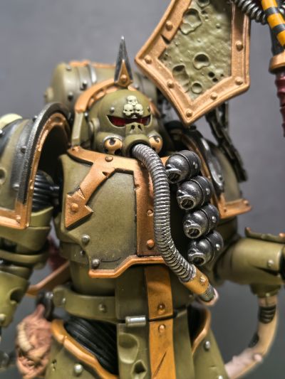 战锤40000 死亡守卫 瘟疫战士旗手 配备爆矢枪和瘟疫毒刀