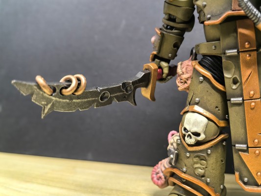 战锤40000 死亡守卫 瘟疫战士旗手 配备爆矢枪和瘟疫毒刀