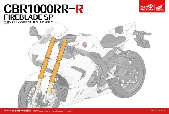 No.1402 免胶预上色1/9 本田CBR1000RR-R 火刃 SP