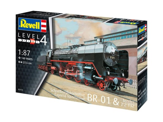 02172 德国BR01快速列车蒸汽机车＆2'2' T32煤水车