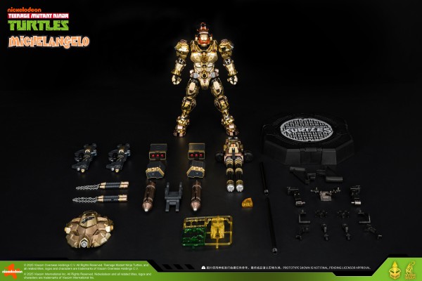 MechaHeat系列 合金机甲 机甲忍者龟 米开朗基罗 金耀版