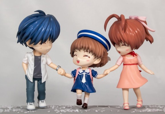 CLANNAD 光之彼岸 迷你尺寸 冈崎朋也、冈崎渚、冈崎汐