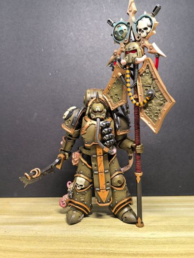 战锤40000 死亡守卫 瘟疫战士旗手 配备爆矢枪和瘟疫毒刀