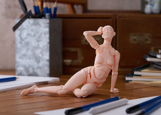 figma 西村式素描人偶 OLIVE 灰色/肉色