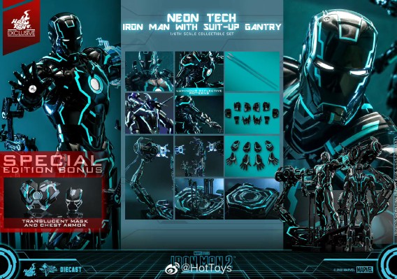 MMS672D50 《钢铁侠2》钢铁侠（创战光速蓝）连拆甲台珍藏套装（特别版）