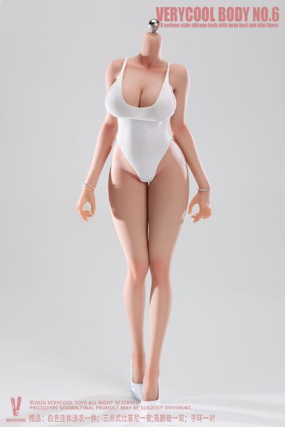 6号素体 丰满窄肩蜂腰连脚体型 铂金硅胶女素体