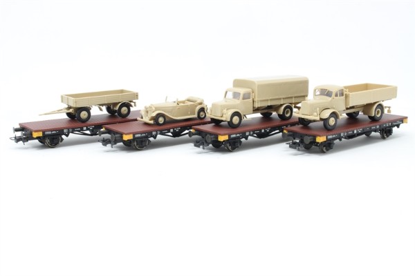 L240013 德国 军用卡车 铁路运输 4辆套装