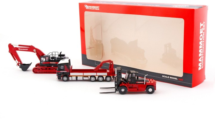 梅赛德斯-奔驰卡车+现代挖掘机+现代叉车 3辆套装；Mammoet410106