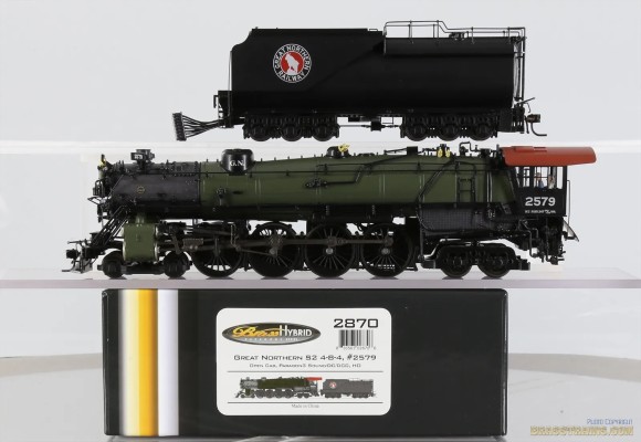 2870-2878 大北部铁路S2型4-8-4蒸汽机车火车；黄铜混合