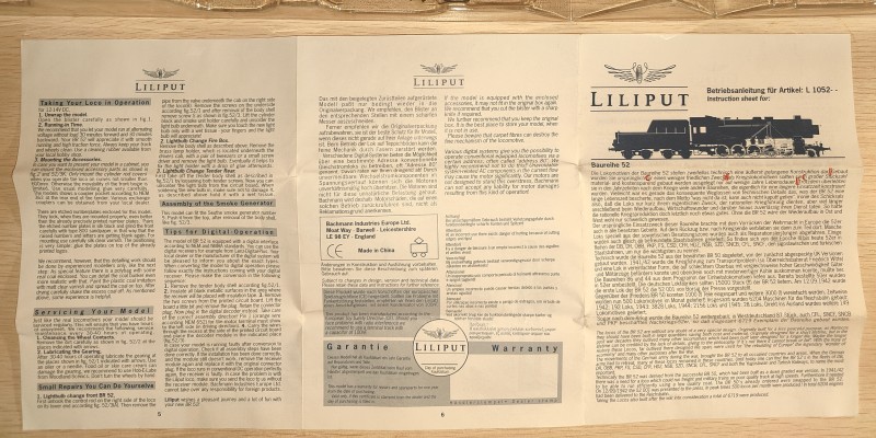 HO比例 L1052XX 德意志国铁路BR52 2-10-0蒸汽机车火车（旧版）