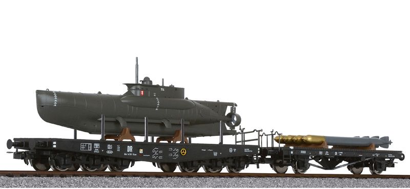 HO比例 L230132 德国 海豹微型潜艇 铁路运输套装