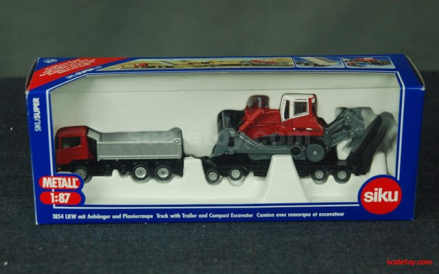 1854 斯堪尼亚6×4自卸卡车+全挂拖车+利勃海尔R784推土机