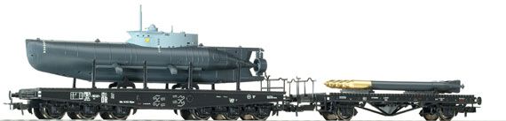 L240066 德国 U型潜艇 铁路运输 2辆套装