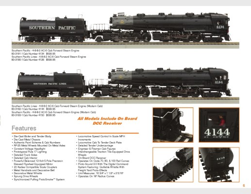 80-3180→3183 南太平洋铁路AC6前置驾驶室4-8-8-2蒸汽机车火车（2010版）