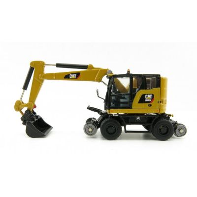 HO比例 85656 卡特彼勒CAT M323F公铁两用轮式挖掘机；卡特彼勒黄