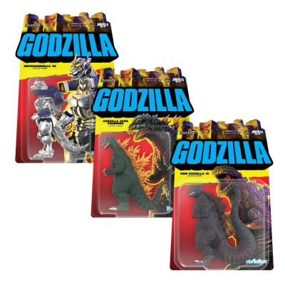 东宝可动人偶系列10 哥斯拉2000（蓄能版）、机械哥斯拉（2002）与新哥斯拉