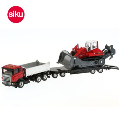 1854 斯堪尼亚6×4自卸卡车+全挂拖车+利勃海尔R784推土机