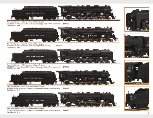 80，3123→3127 纽约中央铁路L系列“莫霍克”4-8-2蒸汽机车火车