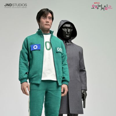 JND Studios 鱿鱼游戏2 黑面具队长双人套 黄仁昊/吴宁一 1:3 雕像（李秉宪版）