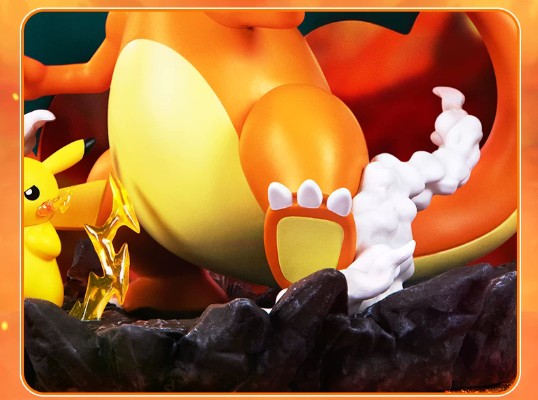 宝可梦技能场景特效 皮卡丘和喷火龙