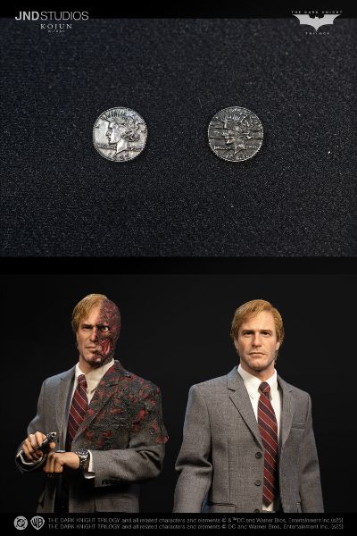 JND Studios 蝙蝠侠 黑暗骑士三部曲 双面人 & 哈维·丹特 1:6可动人偶/兵人（艾伦·艾克哈特 A & B & C-Types）