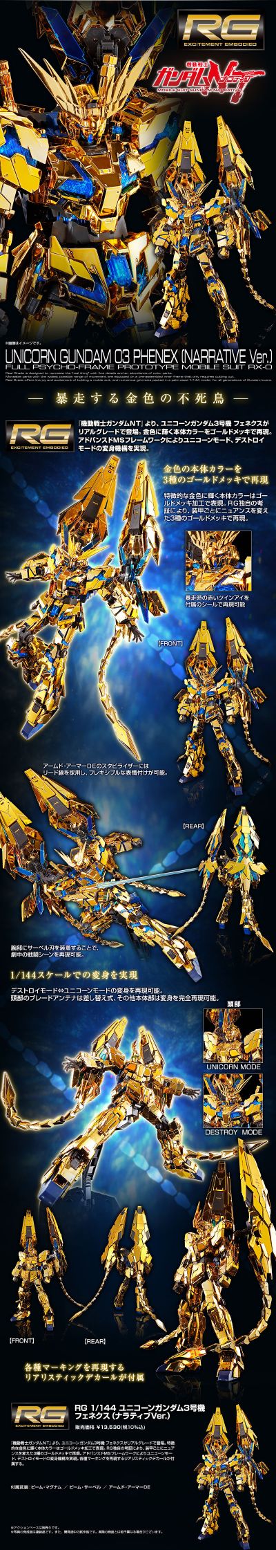 RG 独角兽高达3号机 菲尼克斯（NT版）