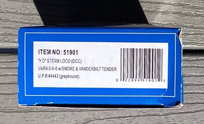 HO比例 519XX 美国铁路管理局0-6-0蒸汽机车火车；范德比尔特煤水车；数码版
