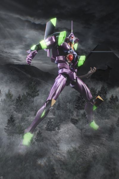 布鲁可积木人 传奇典藏版-新世纪福音战士-TV版初号机(觉醒形态)