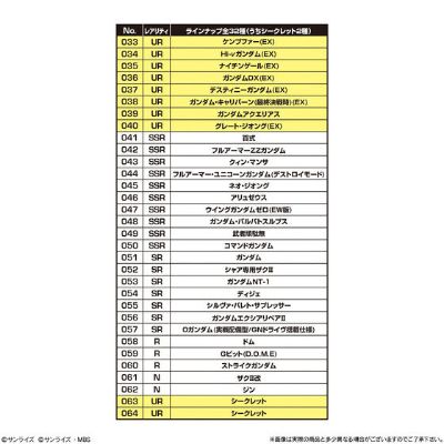 SD高达 G世代 永恒 零食贴纸 第2弹
