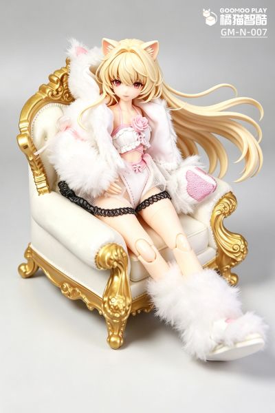 白绒猫女 衣服 机娘服装 配件 娃衣
