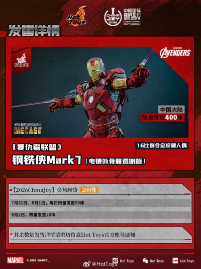 MMS870D82 《复仇者联盟》钢铁侠Mark7(电镀外骨骼透明版)