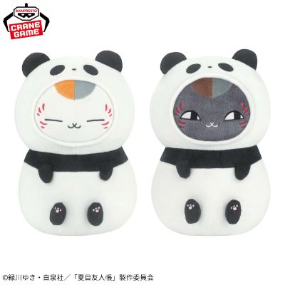 夏目友人帐 猫咪老师和黑猫 熊猫毛绒玩偶