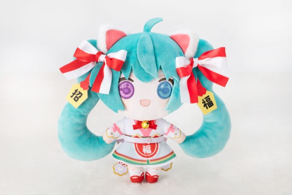 【初音未来×招财猫】 初音未来 白猫 毛绒玩偶 标准服装 Art by rassu