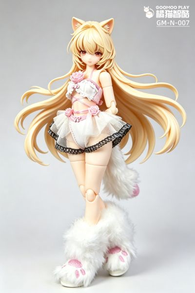 白绒猫女 衣服 机娘服装 配件 娃衣