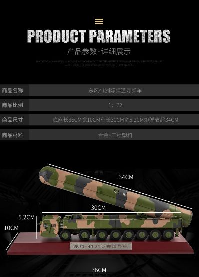1/72 东风41洲际弹道导弹发射车