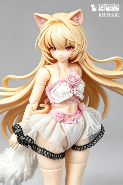白绒猫女 衣服 机娘服装 配件 娃衣