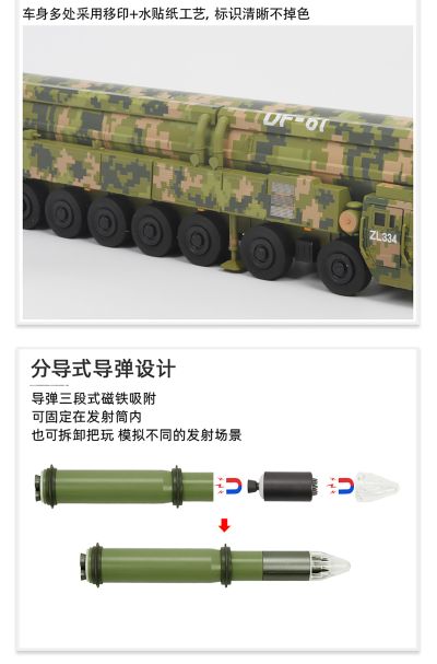 近似1/64 东风-61洲际导弹发射车