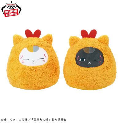 夏目友人帐 猫咪老师和黑猫最喜欢天妇罗炸虾毛绒玩偶