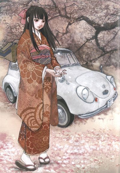 SP711 1/24汽车系列 「旧车女孩」斯巴鲁 360 豪华版 附带手办