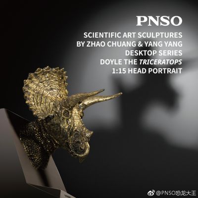 PNSO赵闯和杨杨科学艺术雕像书房系列 三角龙多利1:15头部肖像