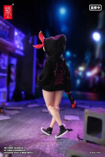 恶魔低语系列 印花连帽卫衣套装（米色/黑色）