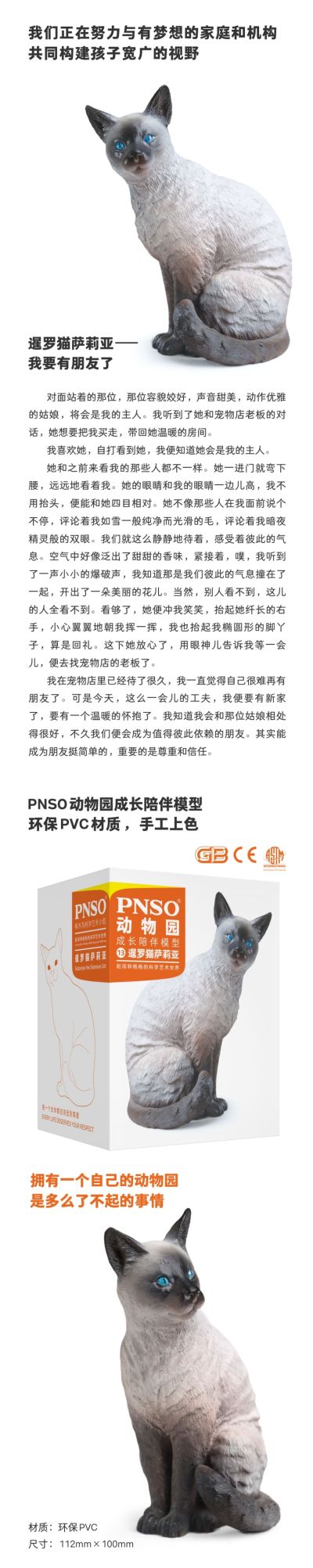 PNSO动物园成长陪伴模型13 暹罗猫萨利亚